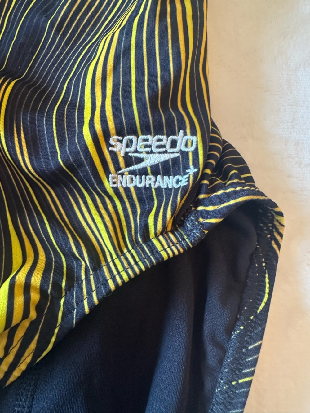NWT Speedo Endurance+ Women's One-Piece Swimsuit - Black & Yellow Size 30 - Picture 2 of 10